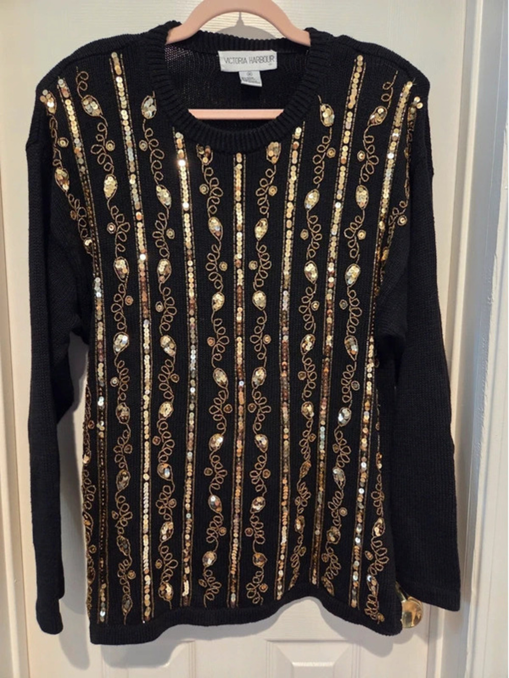 Vintage Victoria Harbour black knit sweater